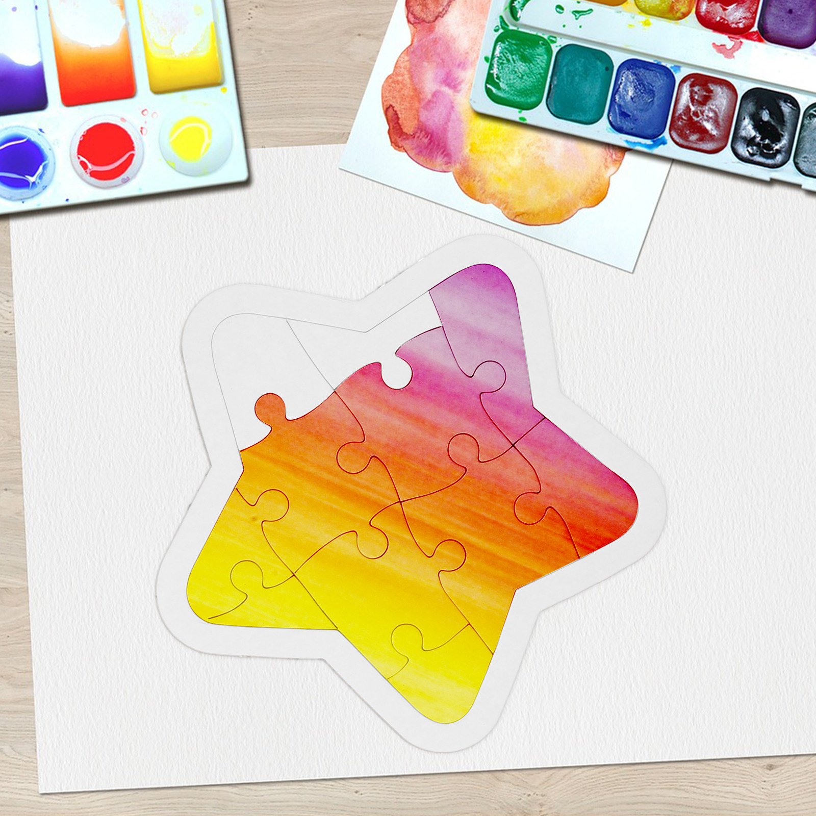Puzzle Blank White - 6Pcs Cartoon Blank DIY Drawing Puzzle