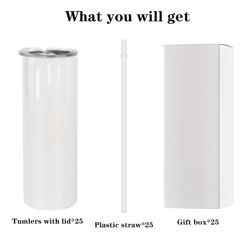 25pcs 20oz Straight Stainless  - Tumbler 20Oz White reseña y precio