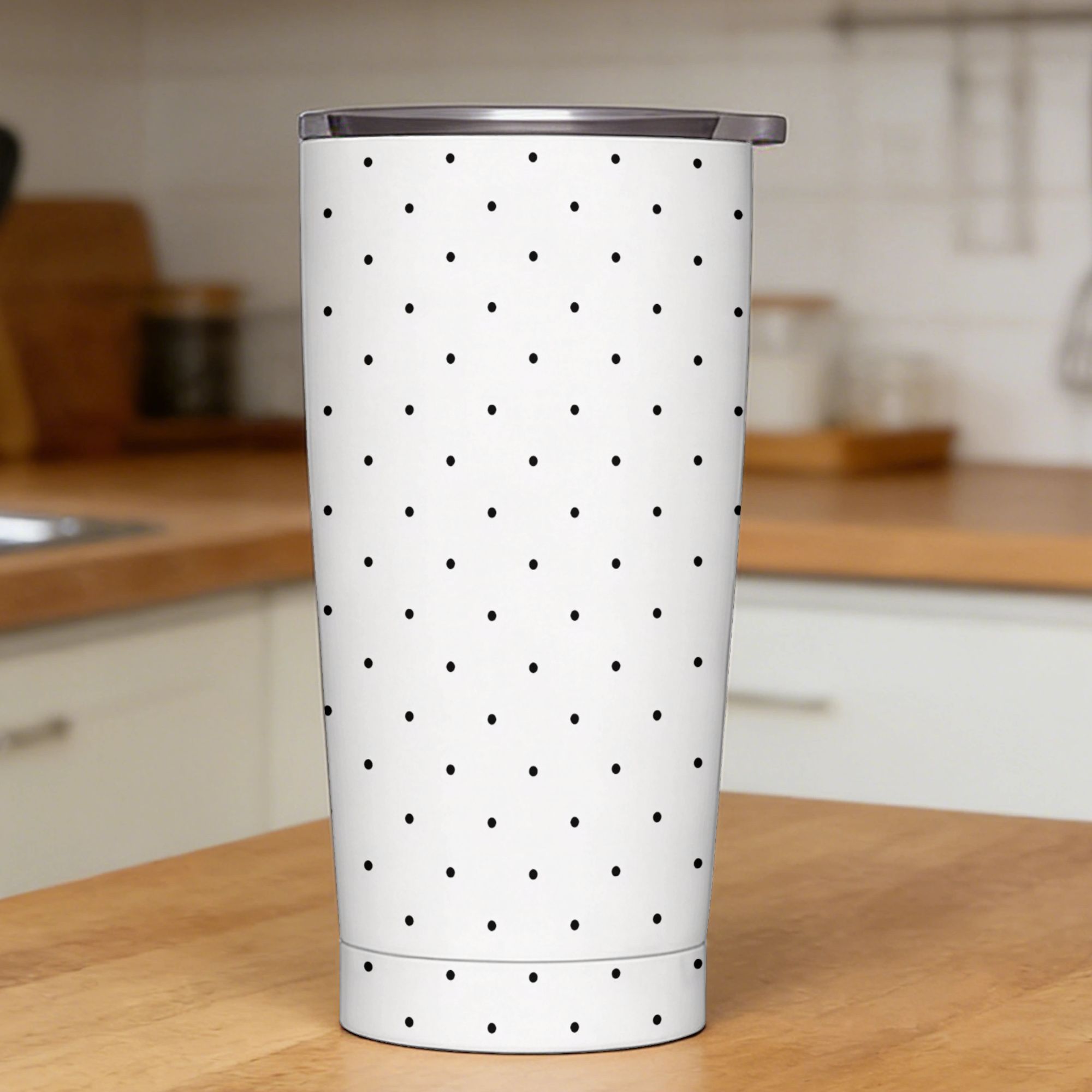 Black & White Polka Dot Patter - Tumbler 20Oz White reseña y precio
