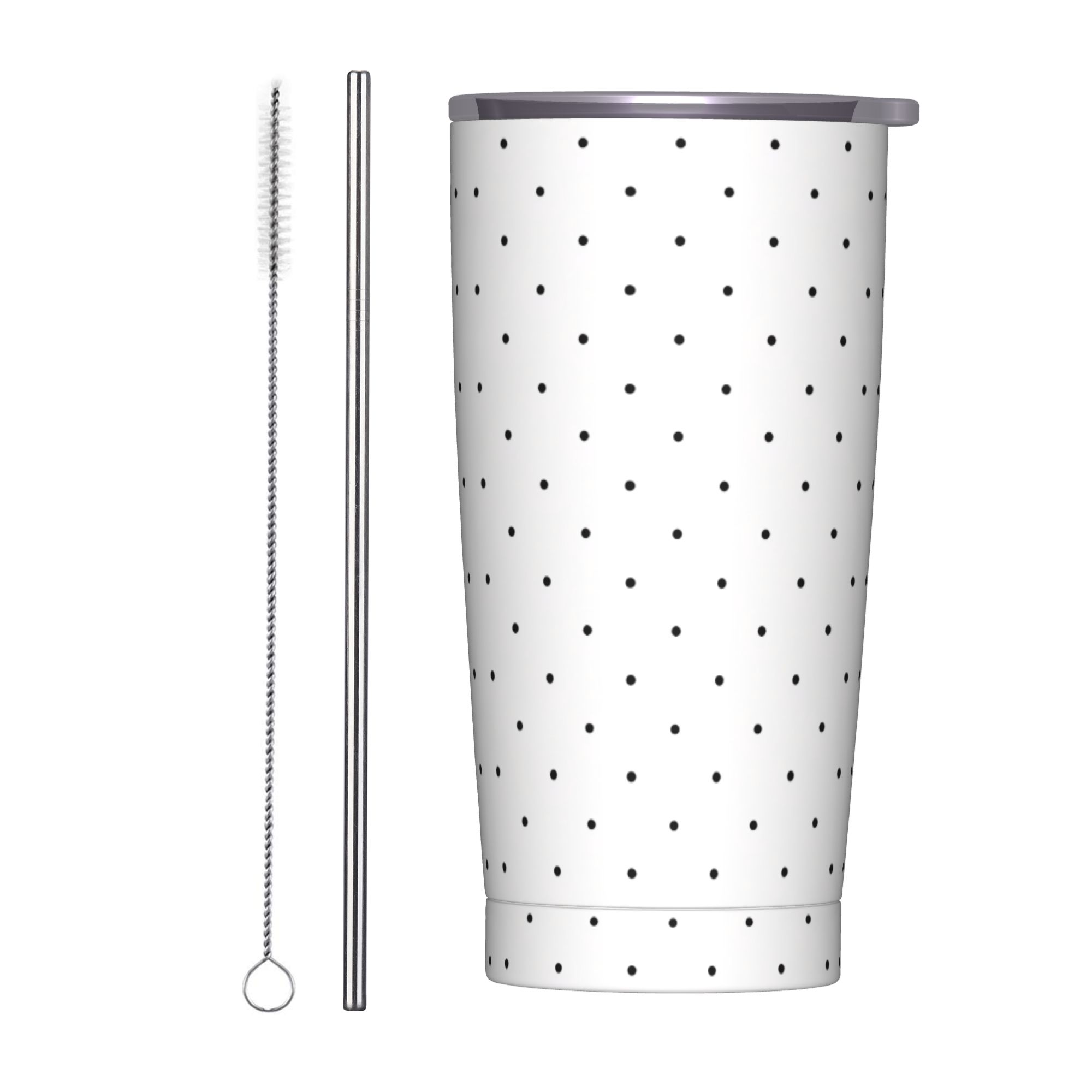 Black & White Polka Dot Patter - Tumbler 20Oz White reseña y precio
