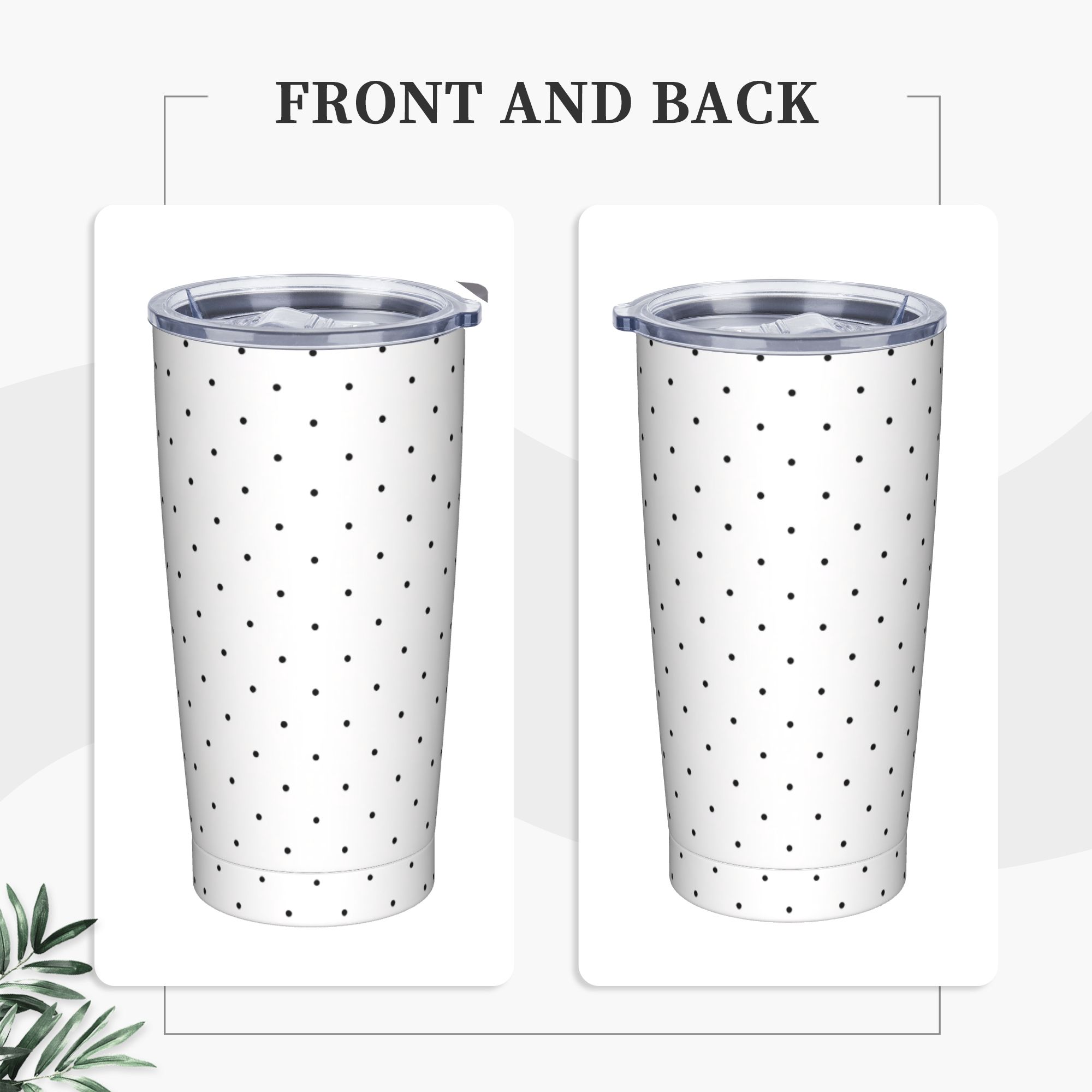 Black & White Polka Dot Patter - Tumbler 20Oz White reseña y precio