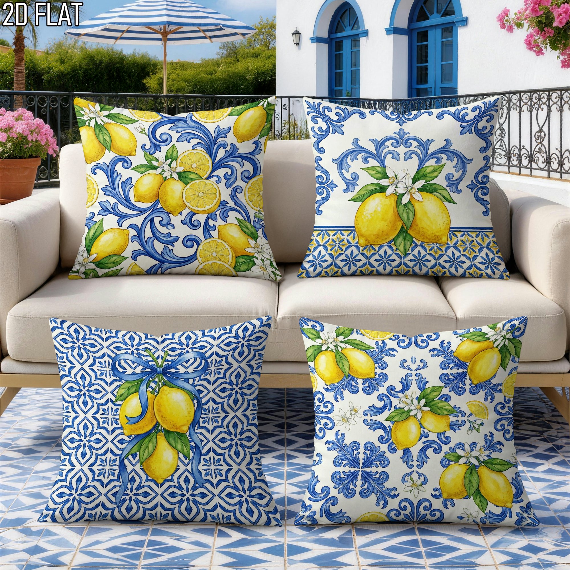 4Pcs Italian Summer Style Thro - Ceramic Tile Blank reseña y precio