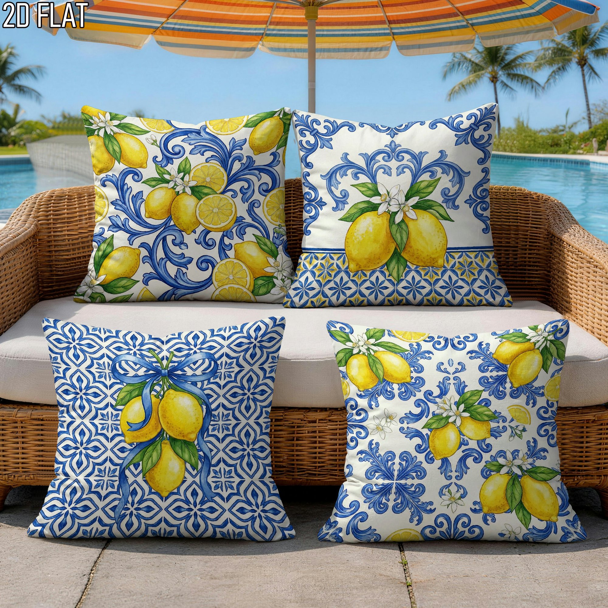 4Pcs Italian Summer Style Thro - Ceramic Tile Blank reseña y precio