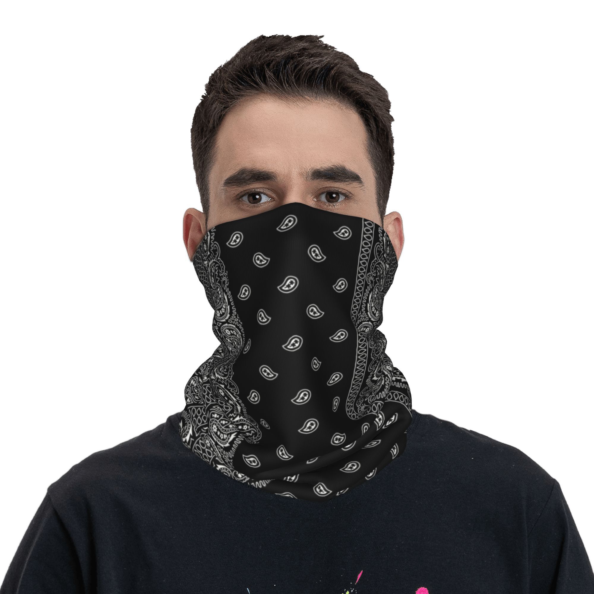 Custom Black And White Paisley - Bandana Blank White reseña y precio