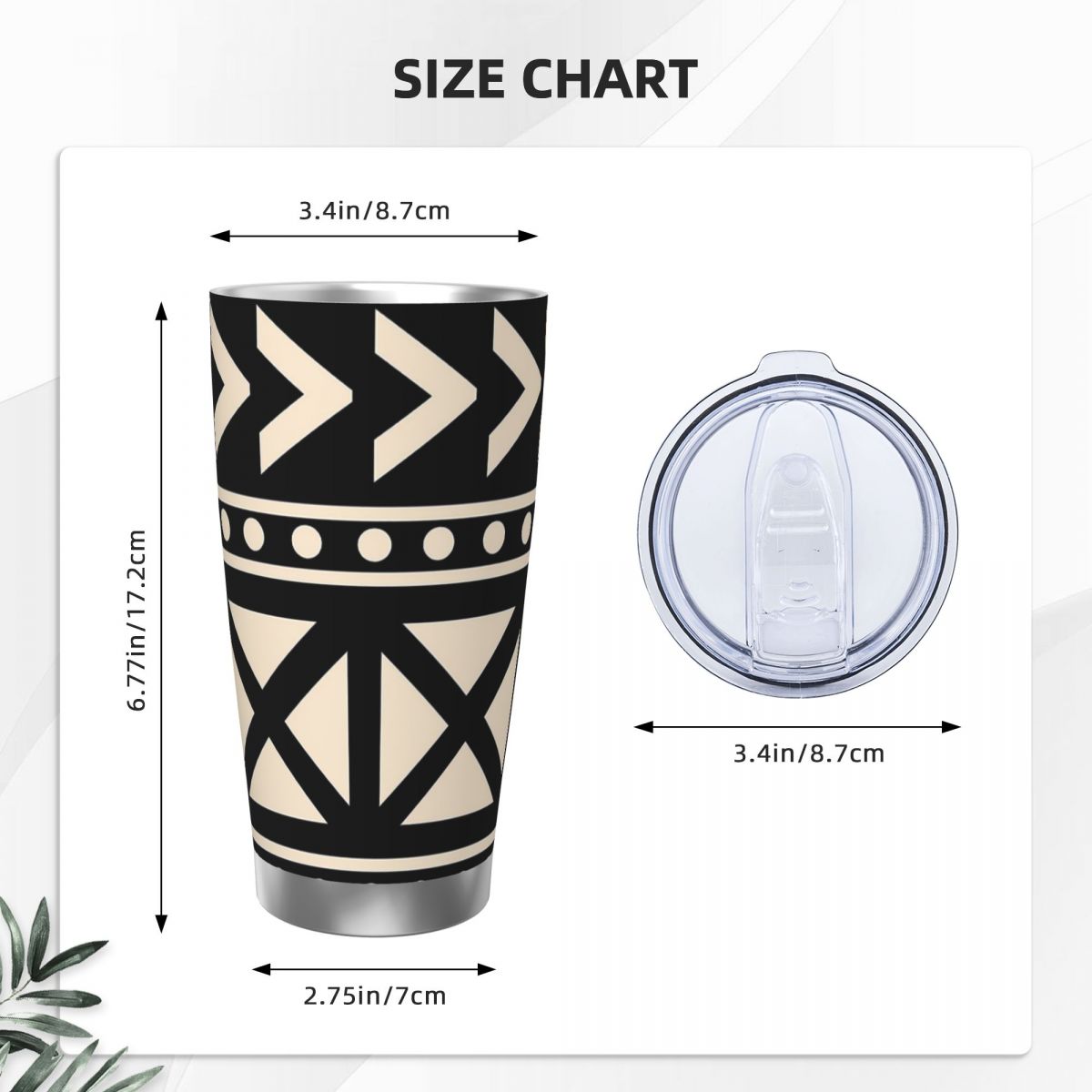 African Mud Cloth Black And Wh - Tumbler 20Oz White reseña y precio