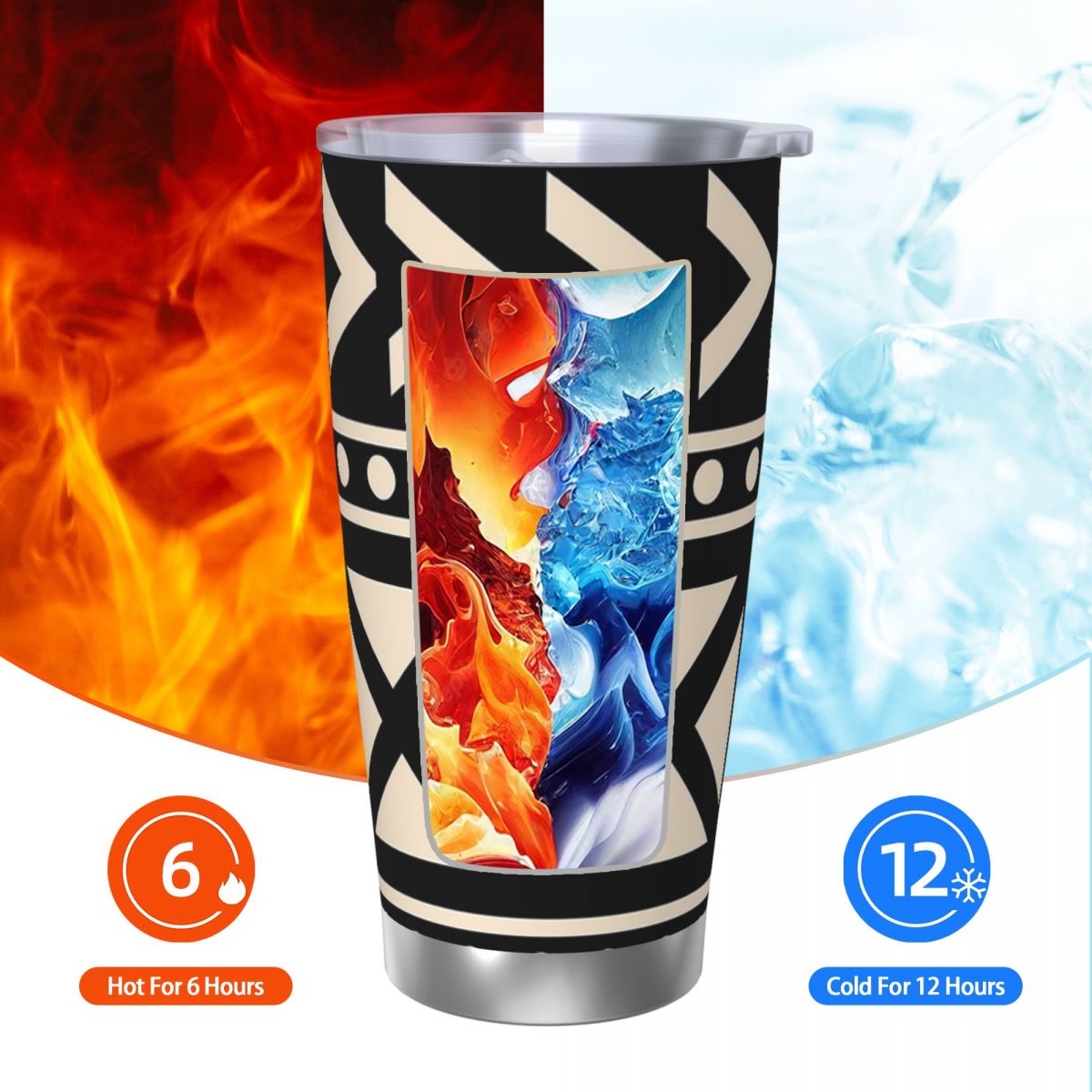 African Mud Cloth Black And Wh - Tumbler 20Oz White reseña y precio