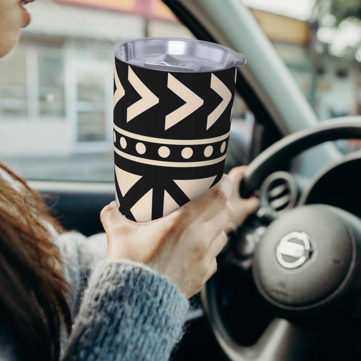 African Mud Cloth Black And Wh - Tumbler 20Oz White reseña y precio