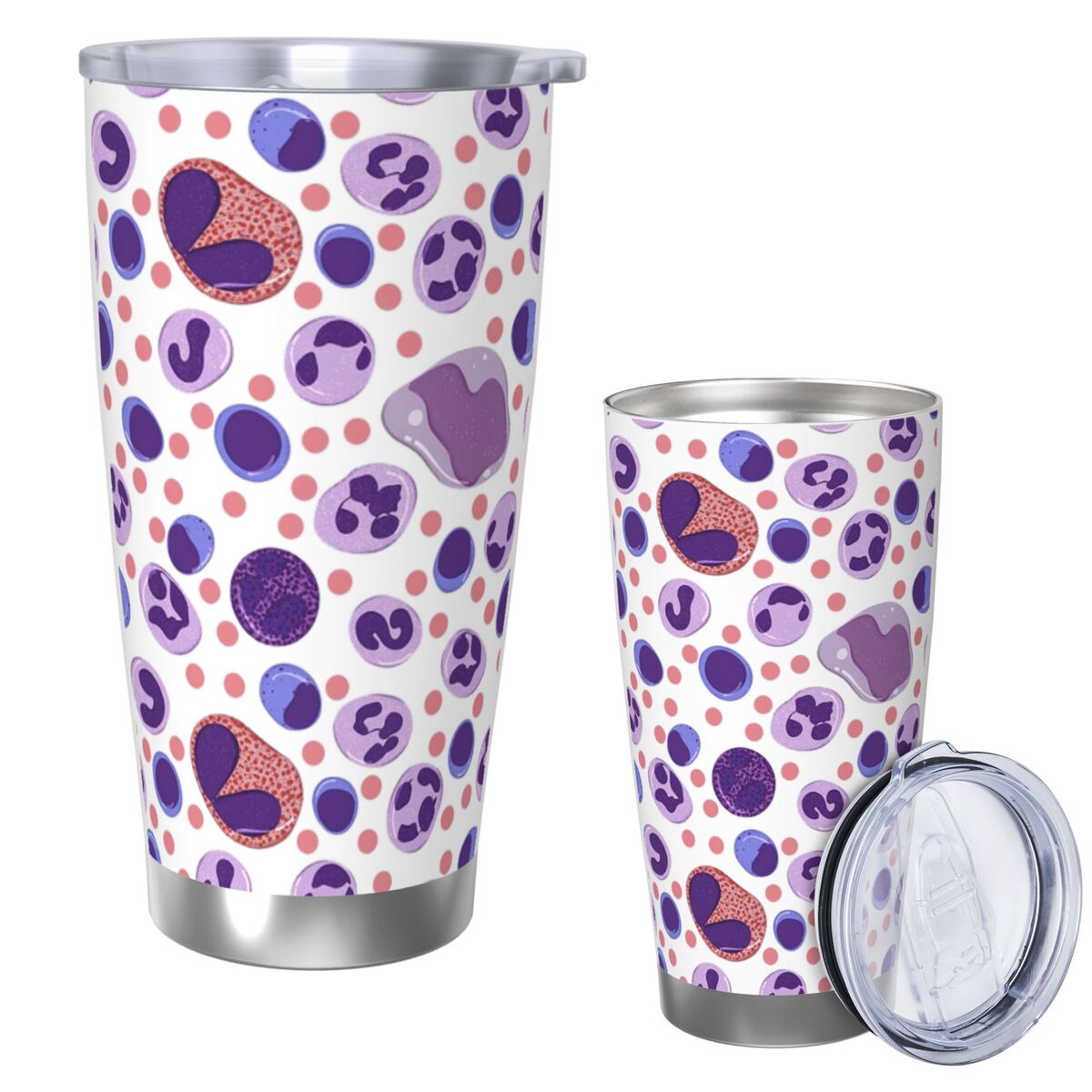Large White Blood Cell Pattern - Tumbler 20Oz White reseña y precio