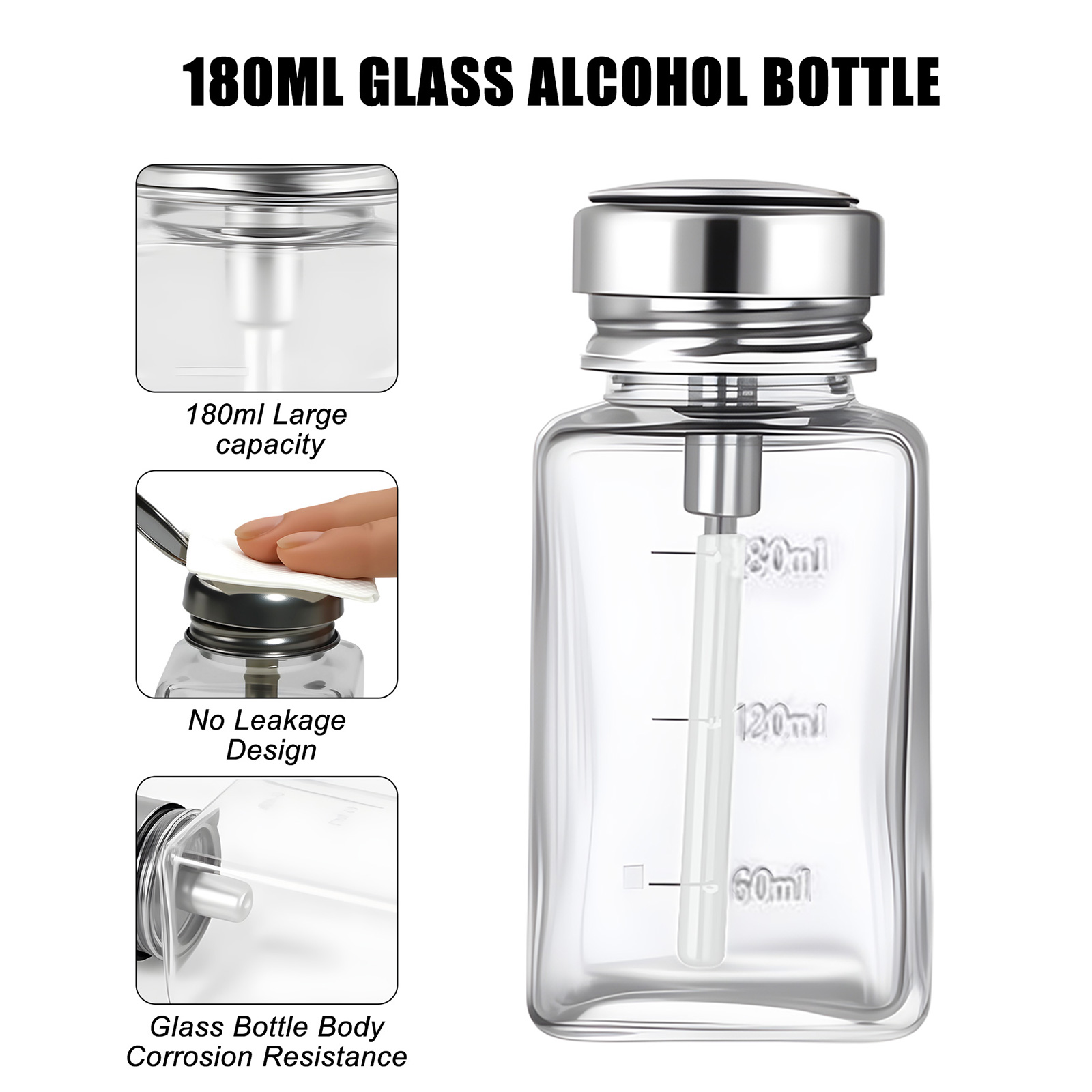 180ml Nail Glass Bottle Press  - Water Bottle Blank reseña y precio