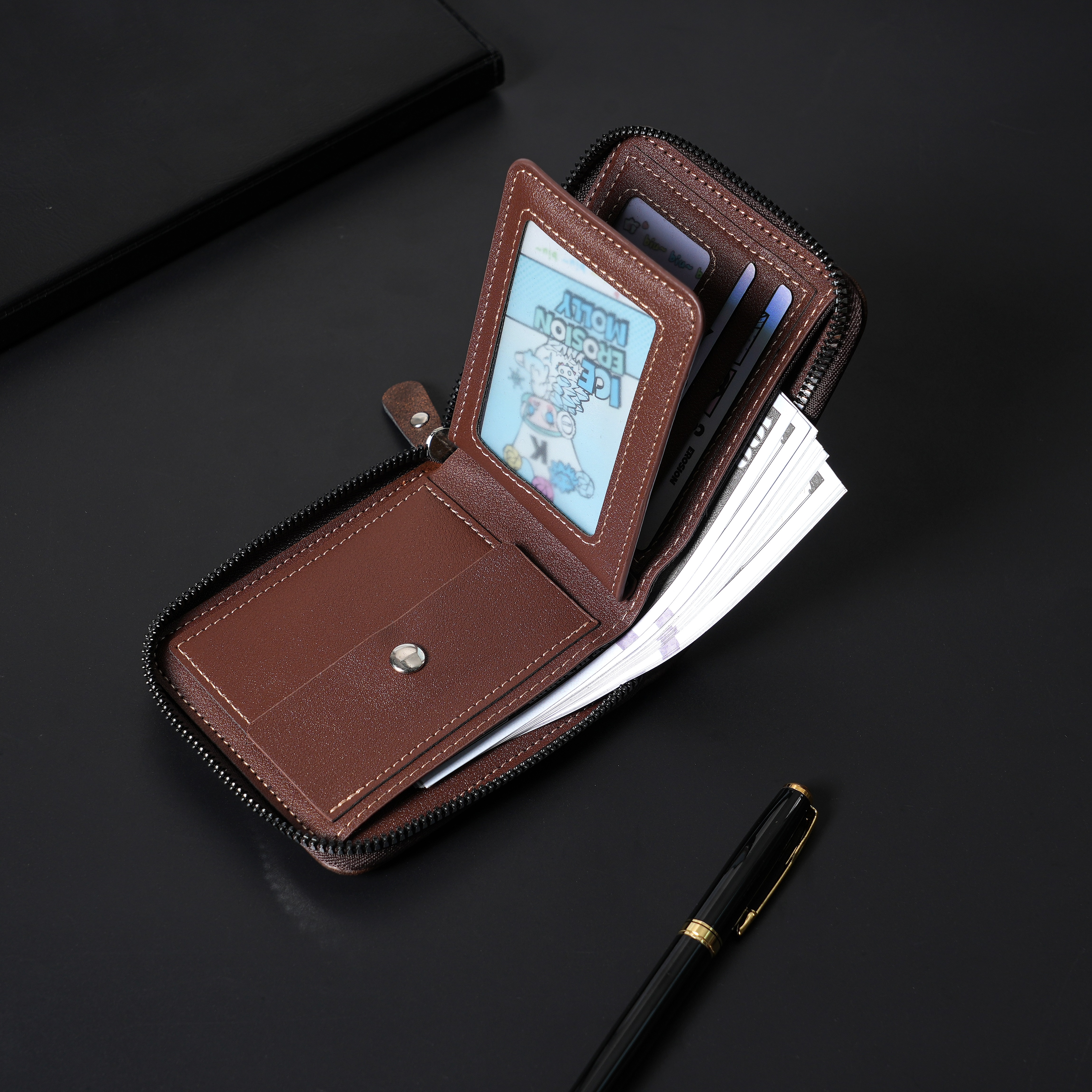 New Men's Zipper Card Holder C - Photo Acrylic Block reseña y precio