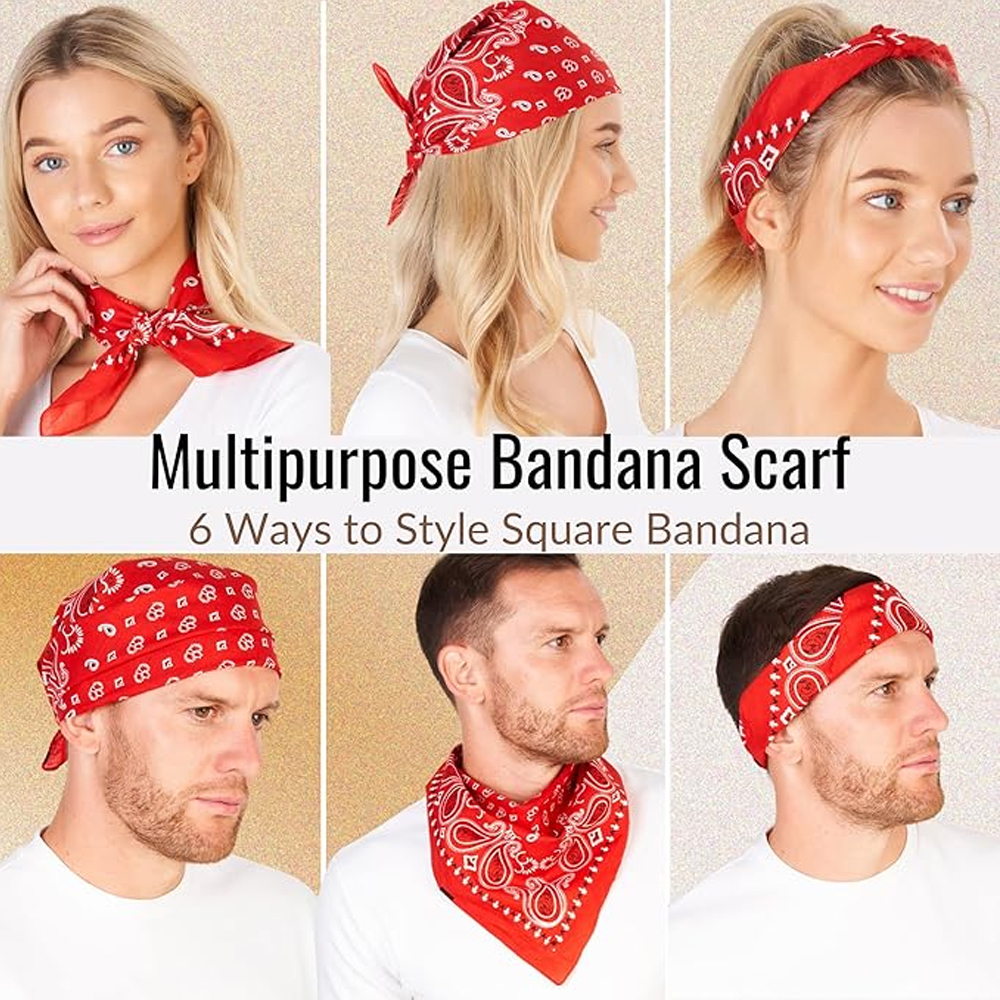 Hip Hop Cowboy Paisley Scarf L - Bandana Blank White reseña y precio