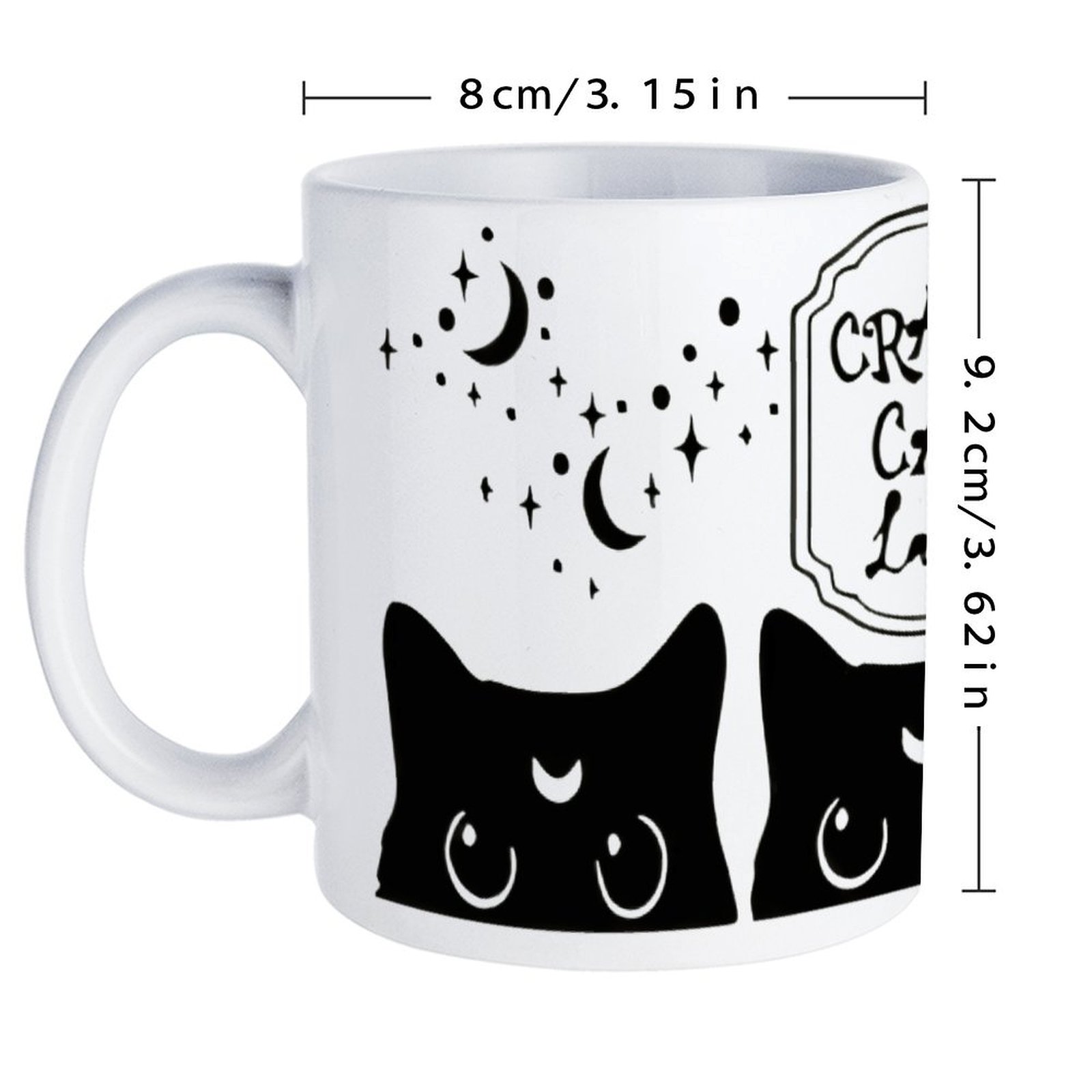 Three Black Cats With Crescent - Sublimation Mug White reseña y precio