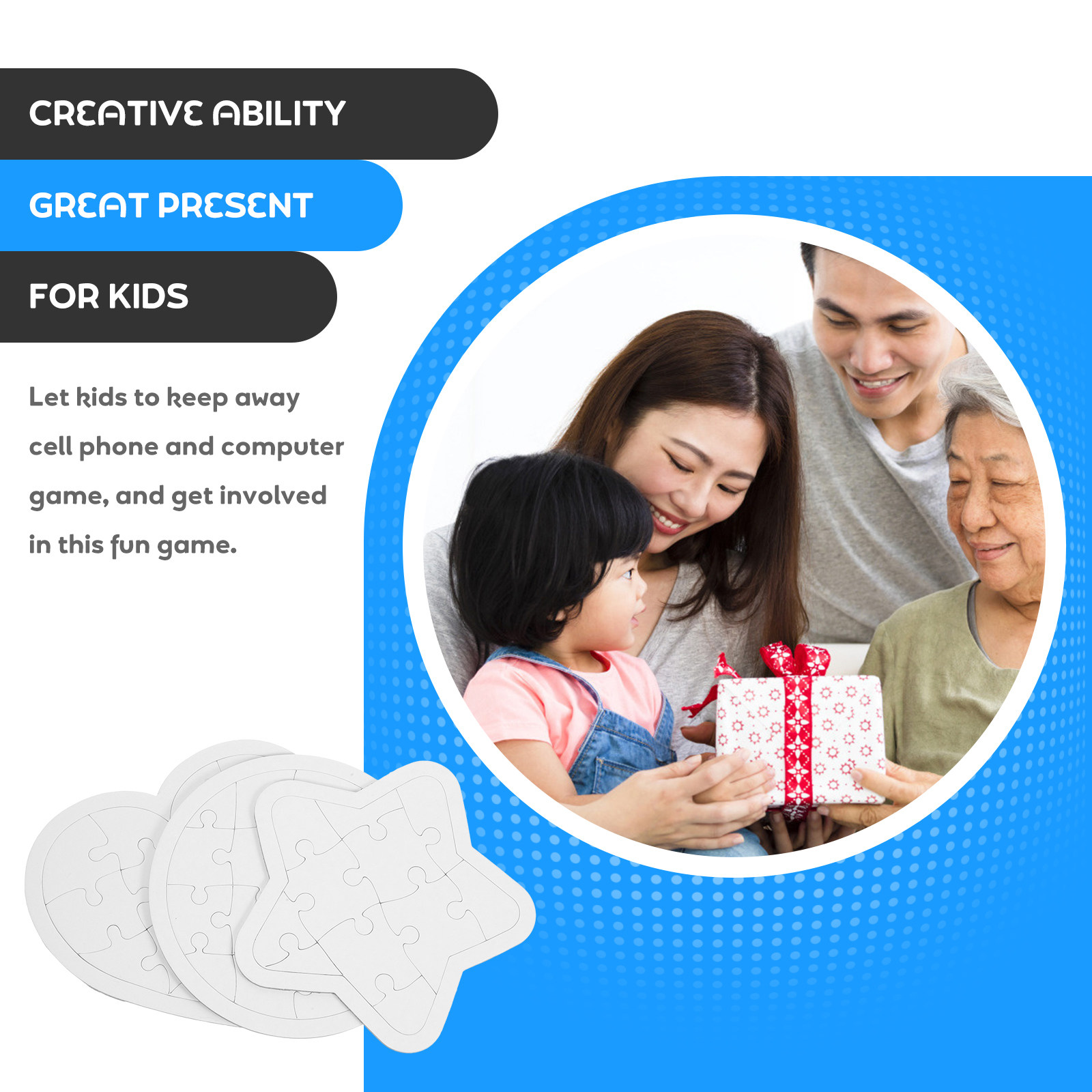 6Pcs Cartoon Blank DIY Drawing - Puzzle Blank White reseña y precio
