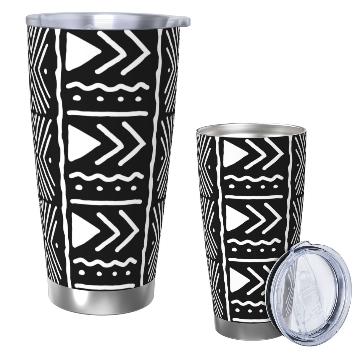 Black And White African Bogola - Tumbler 20Oz White reseña y precio