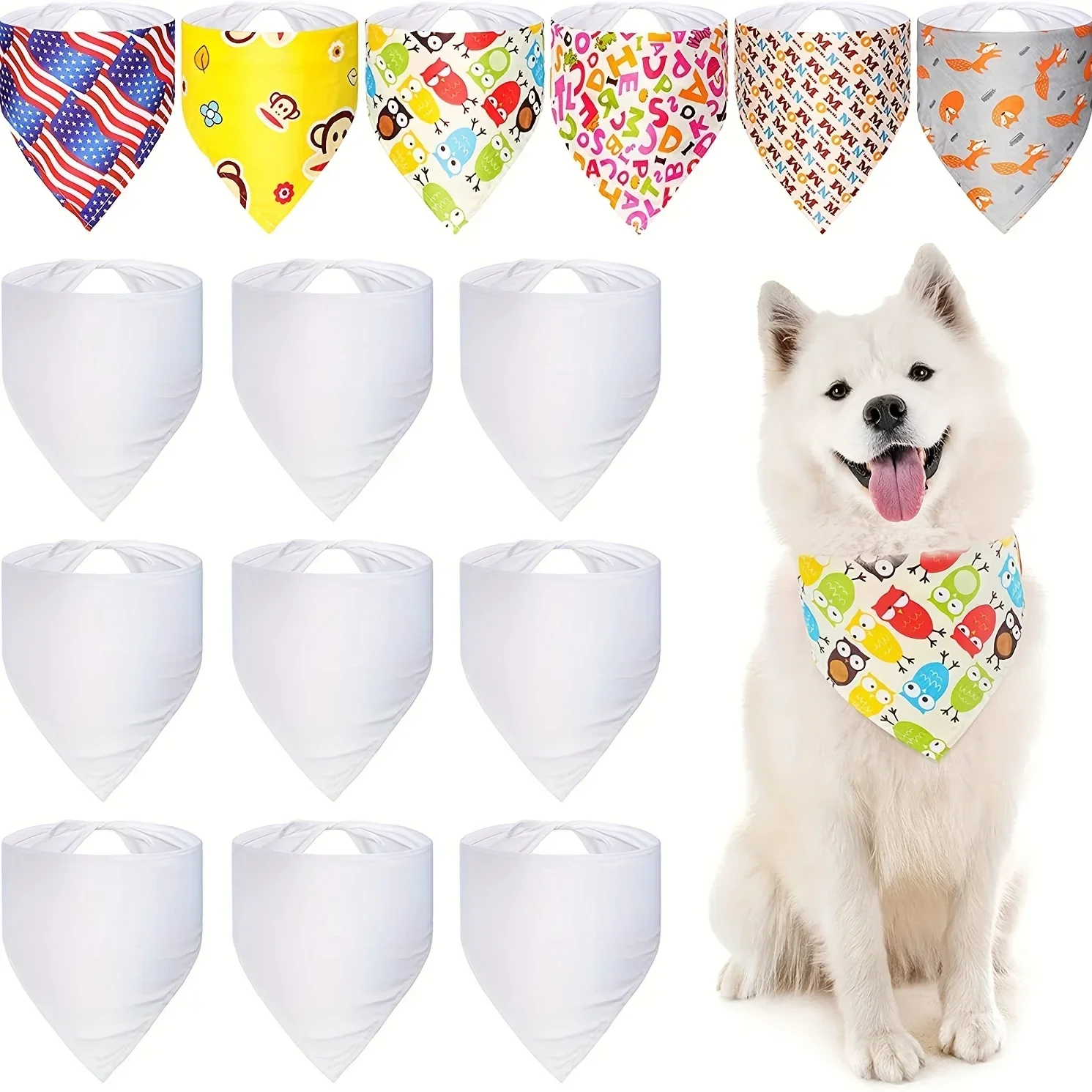 30pcs White Polyester Blank Do - Bandana Blank White reseña y precio