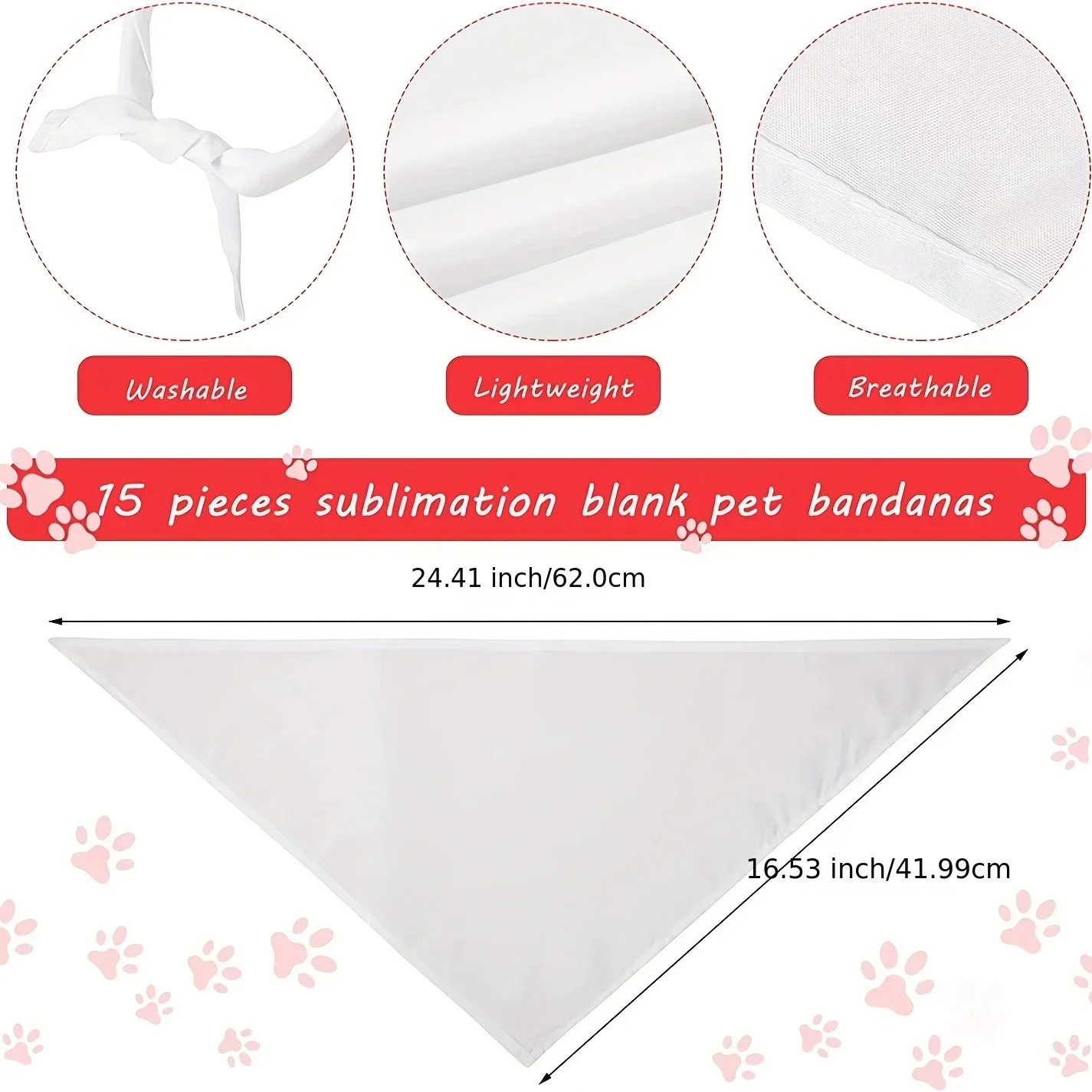 30pcs White Polyester Blank Do - Bandana Blank White reseña y precio