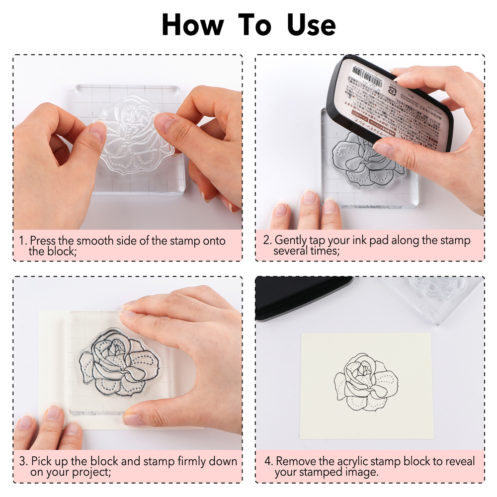 3pcs Clear Acrylic Stamp Block - Photo Acrylic Block reseña y precio