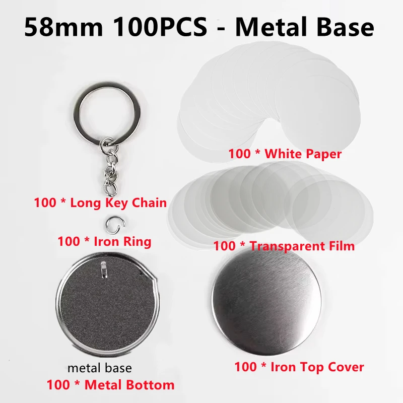 100PCS Blank Plastic/Metal But - Button Badge Blank reseña y precio
