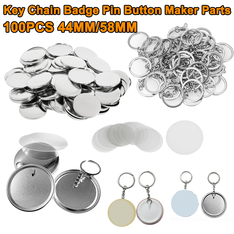 100PCS 44MM 58MM Plastic Metal - Button Badge Blank reseña y precio