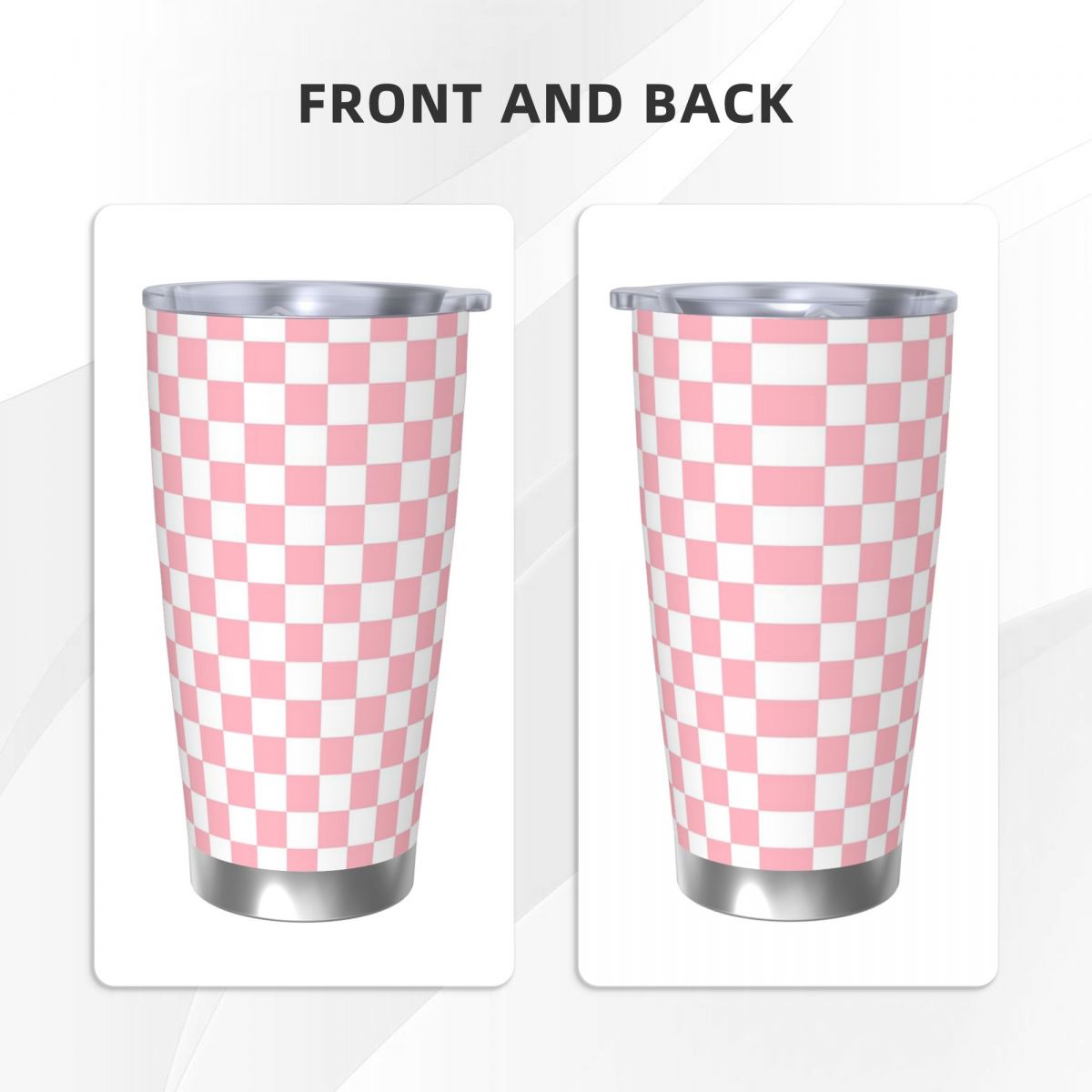 Pink White Checkerboard Patter - Tumbler 20Oz White reseña y precio