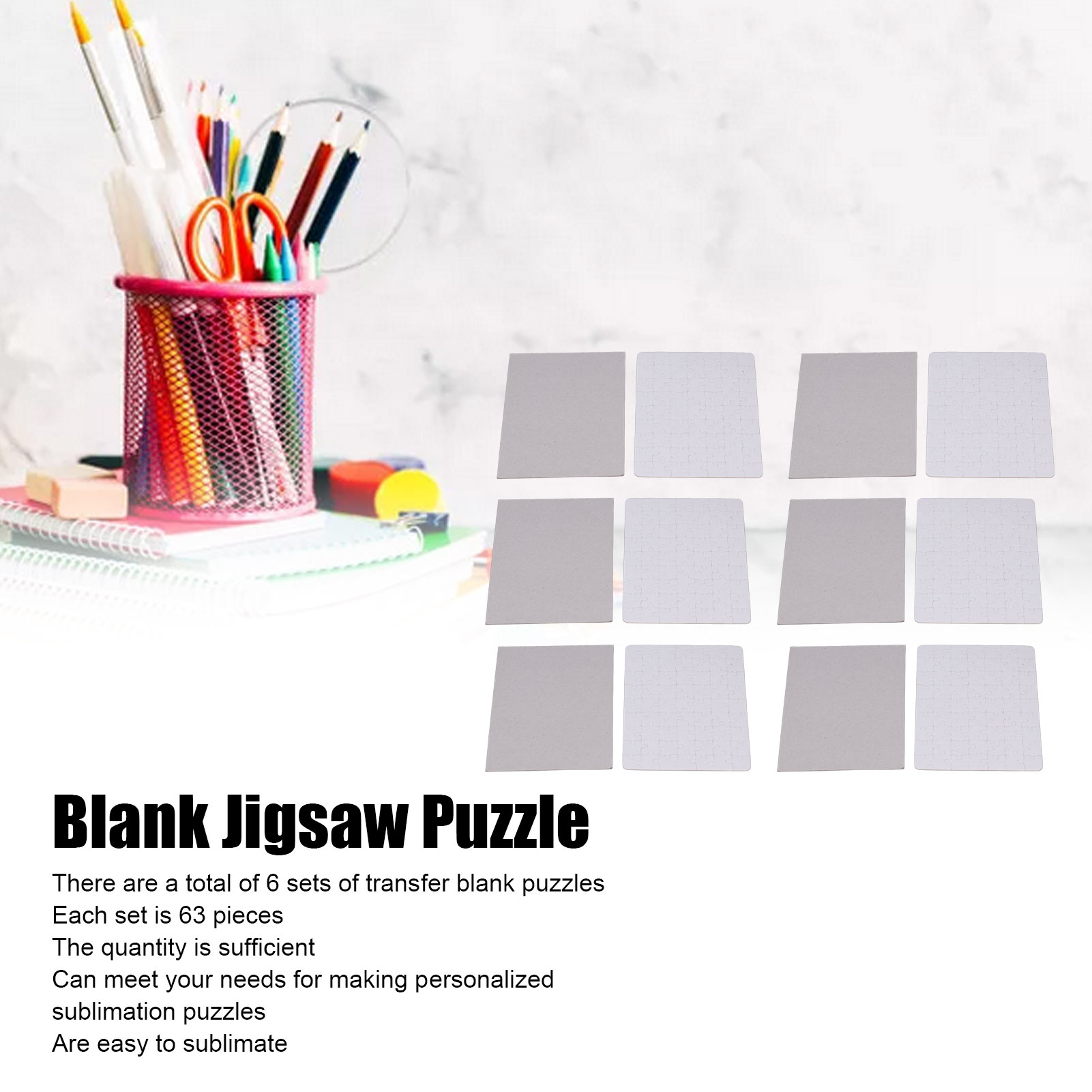6 Set Blank Puzzles 13x18cm Wh - Puzzle Blank White reseña y precio