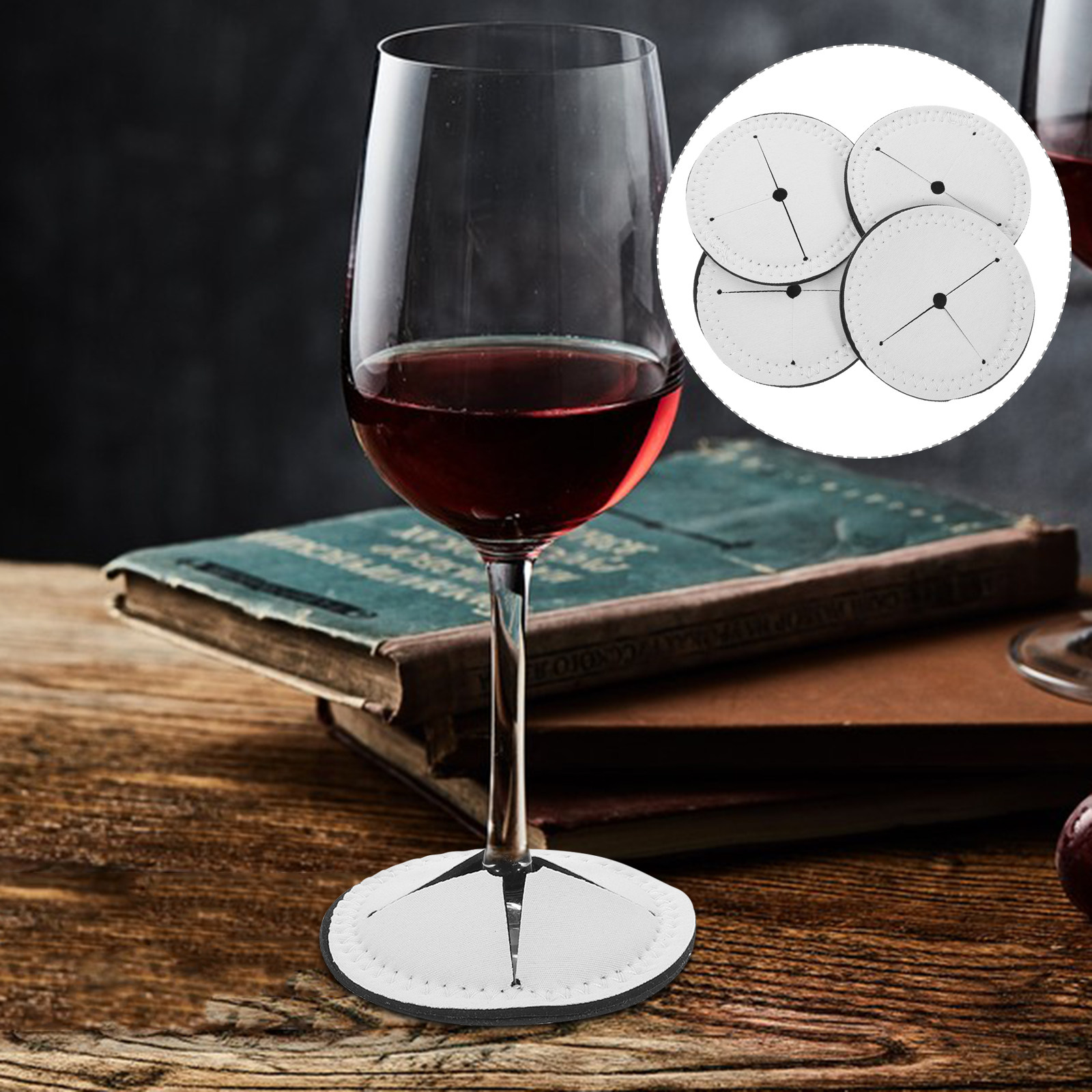 4Pcs Wine Cup Coasters Blank S - Coaster Sublimation Blank reseña y precio
