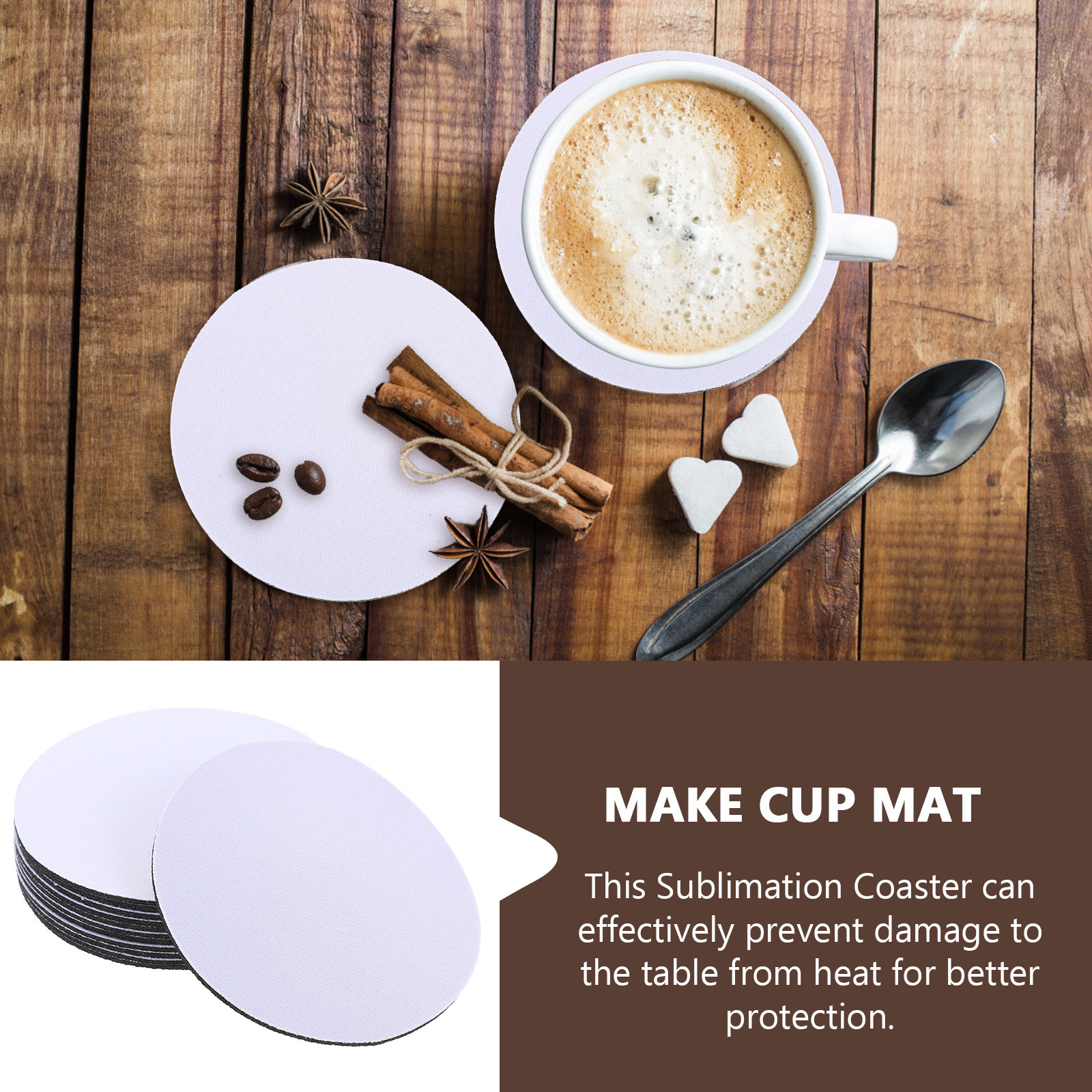 10Pcs Blank Heat Transfer Coas - Coaster Sublimation Blank reseña y precio