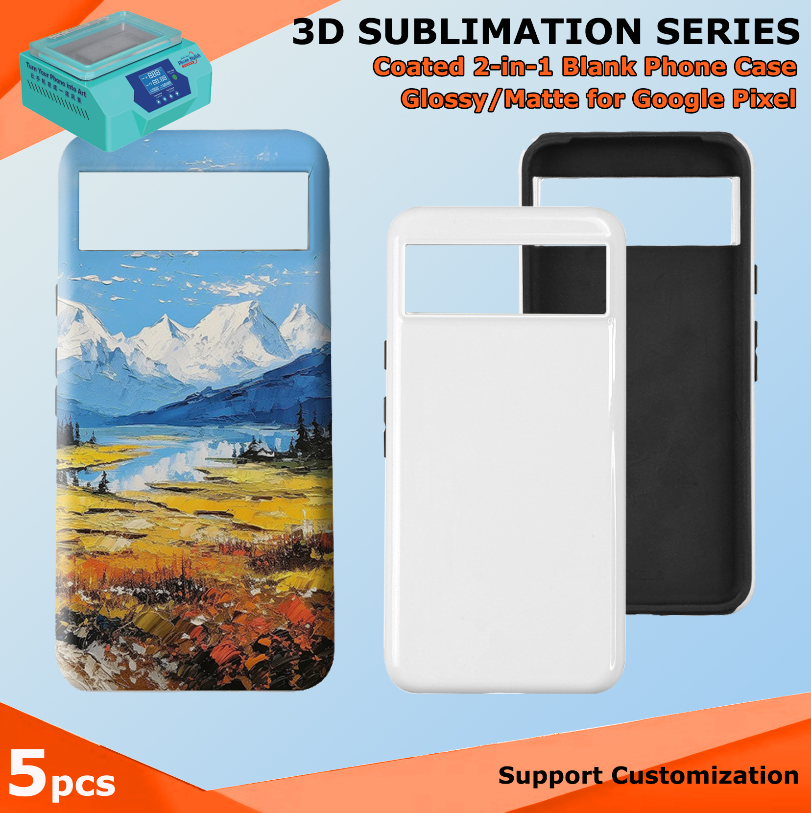 Fonlyu 5pcs Coated 2 in 1 Blan - Phone Case Blank Print reseña y precio