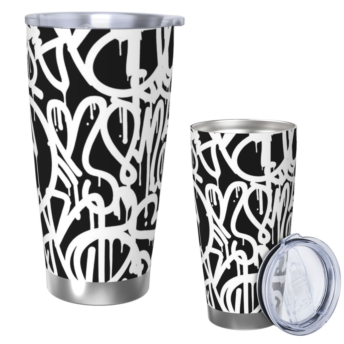 Black And White Graffiti Stain - Tumbler 20Oz White reseña y precio