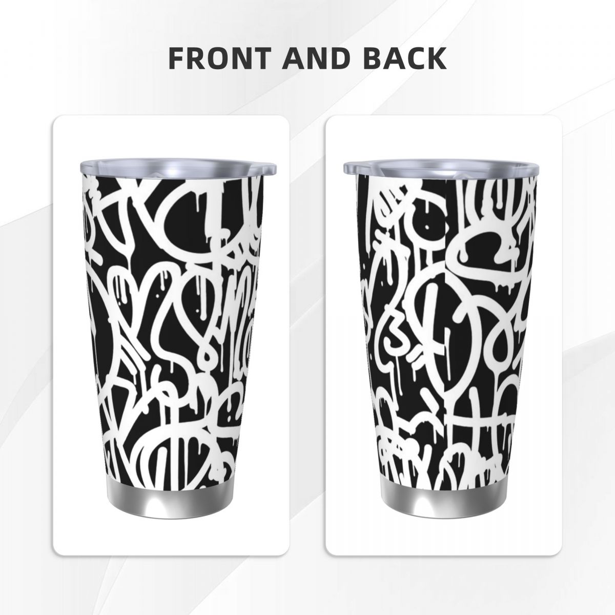 Black And White Graffiti Stain - Tumbler 20Oz White reseña y precio