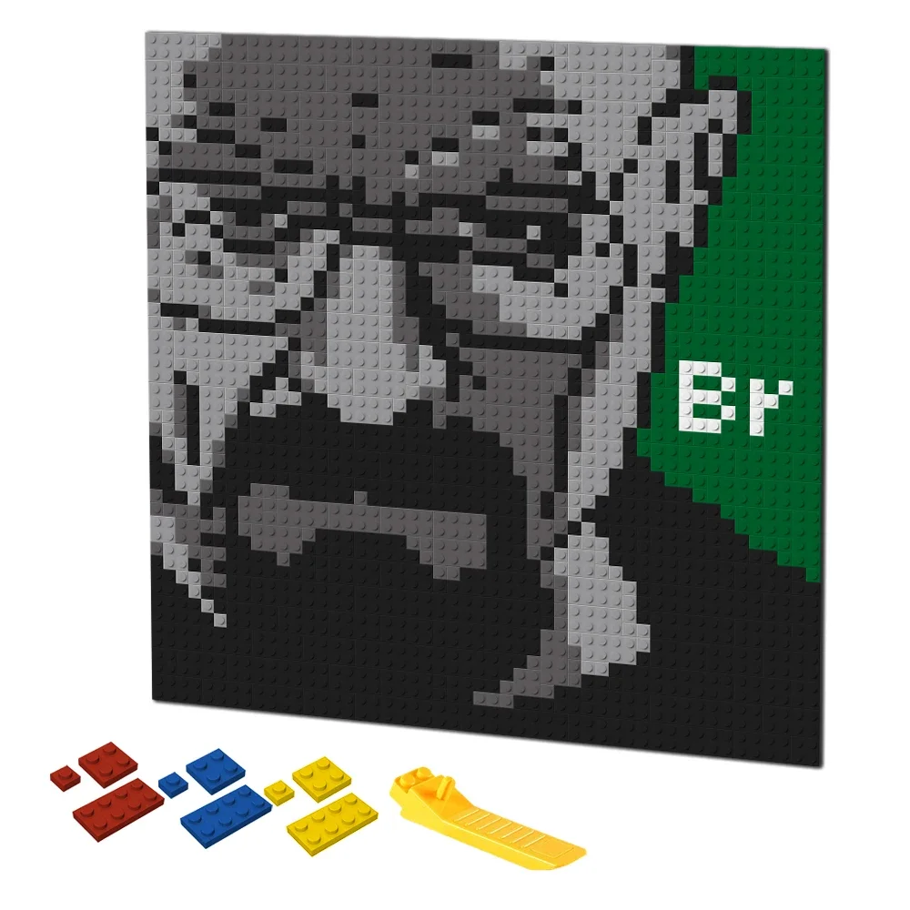 Retro Pixel Art Building Block - Puzzle Blank White reseña y precio