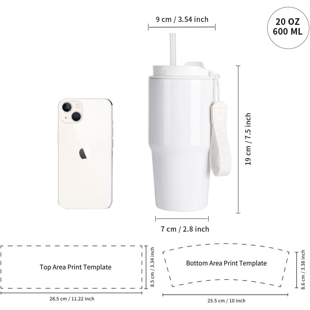 20 oz White Sublimation Tumble - Tumbler 20Oz White reseña y precio