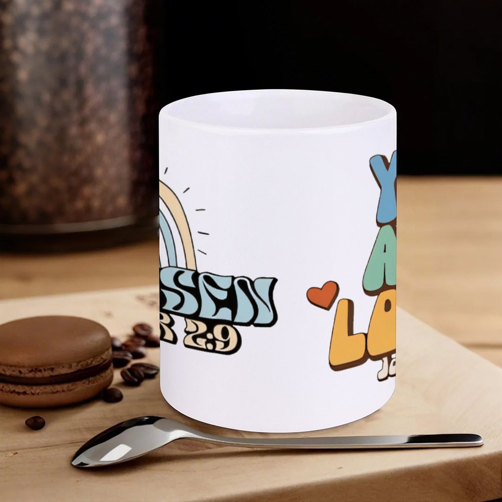 A Rainbow And A Rainbow With T - Sublimation Mug White reseña y precio