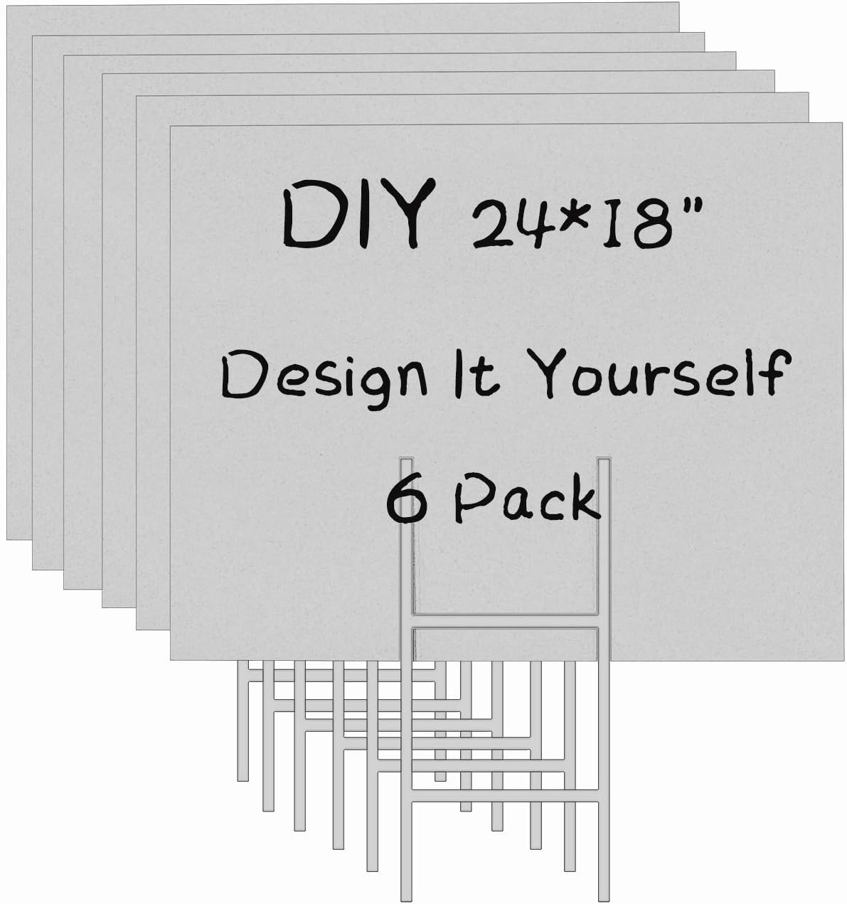 6 Pack 24x18 White Blank Lawn  - Yard Sign Blank reseña y precio