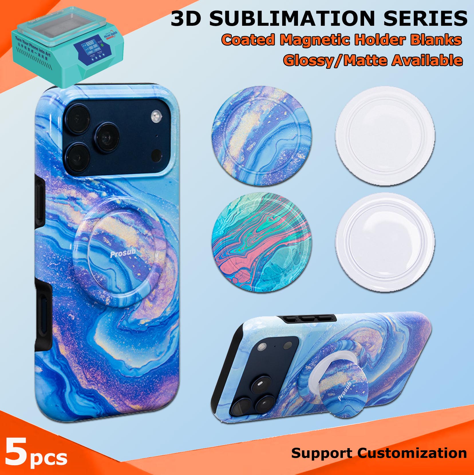 Fonlyu 5pcs Hard PC Magnetic R - Phone Case Blank Print reseña y precio
