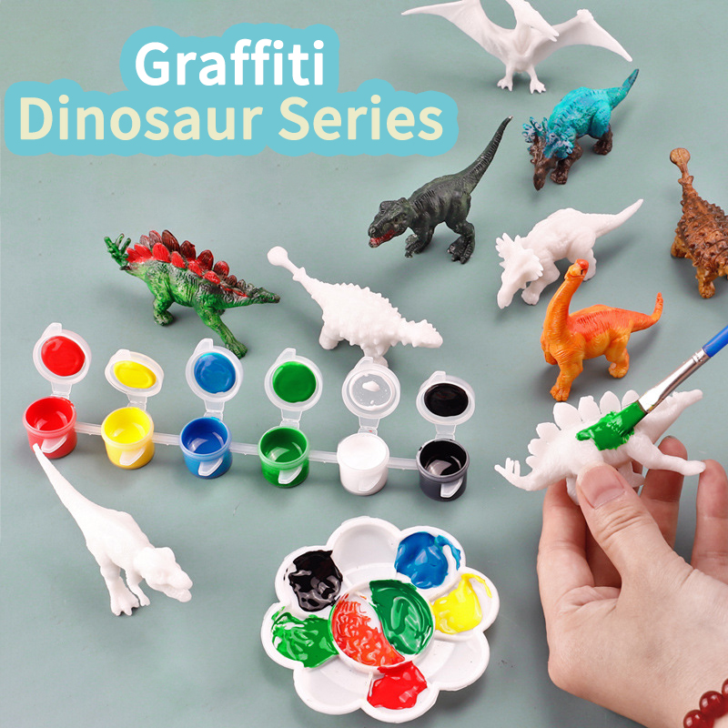 6pcs/8pcs, DIY Coloring Dinosa - Puzzle Blank White reseña y precio