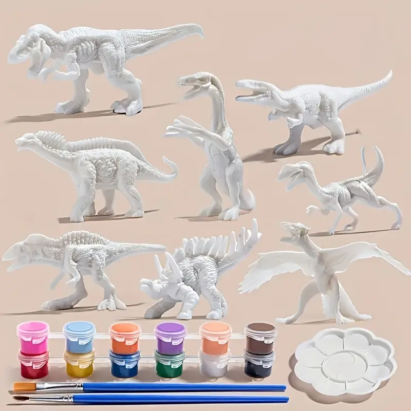 6pcs/8pcs, DIY Coloring Dinosa - Puzzle Blank White reseña y precio
