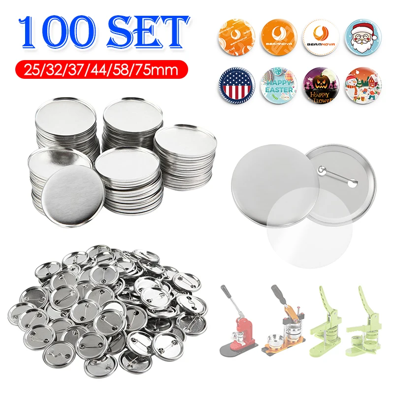 100Set Blank Badge Pin Button  - Button Badge Blank reseña y precio
