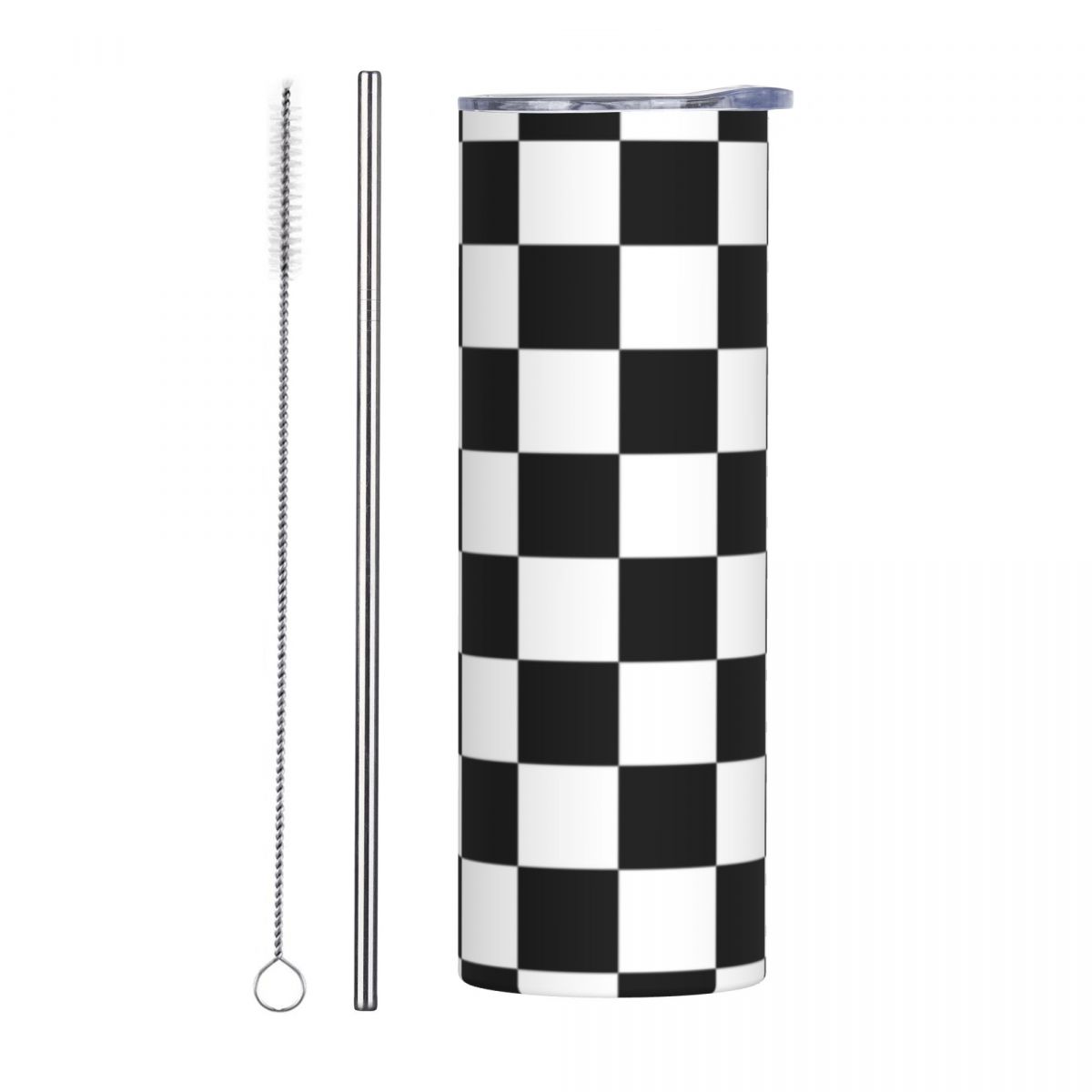 Black And White Checkerboard S - Tumbler 20Oz White reseña y precio