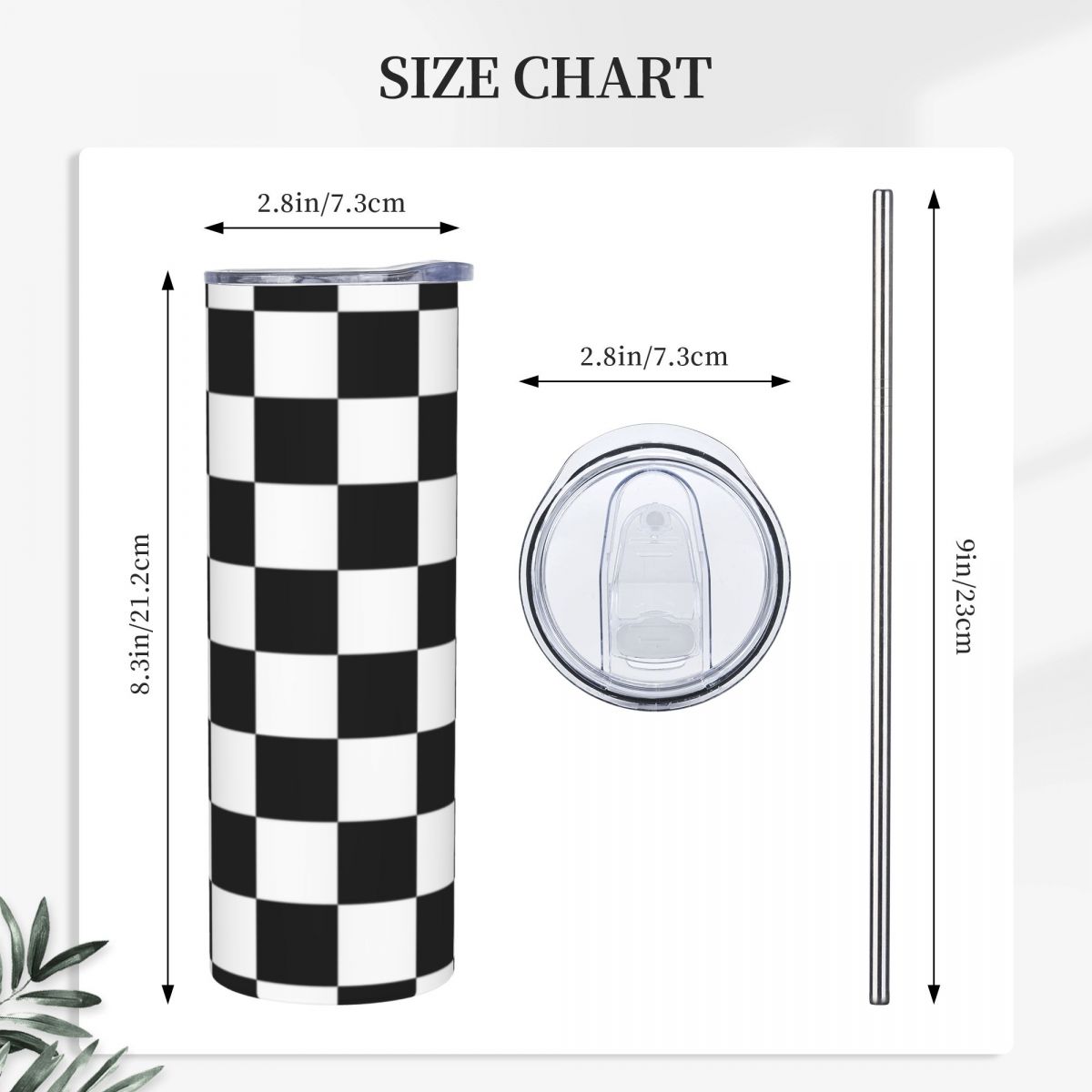 Black And White Checkerboard S - Tumbler 20Oz White reseña y precio