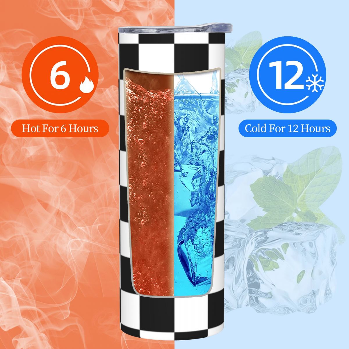 Black And White Checkerboard S - Tumbler 20Oz White reseña y precio