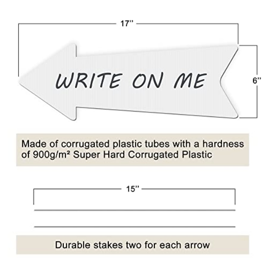 Blank Arrow Signs with Stakes  - Yard Sign Blank reseña y precio