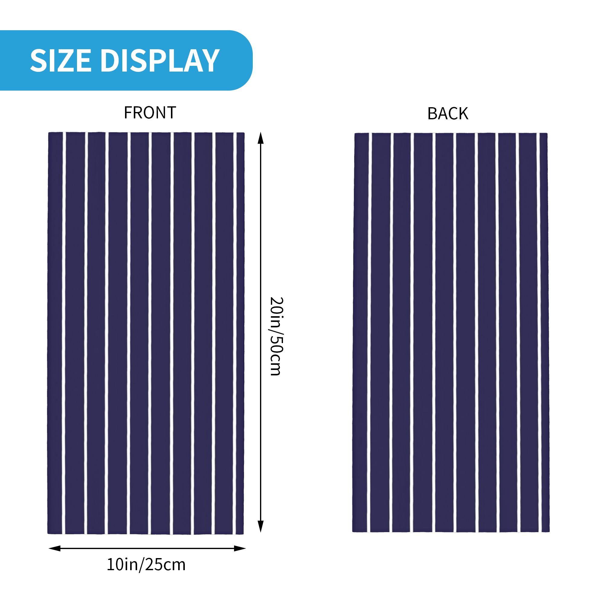 Navy Blue and White stripes Pi - Bandana Blank White reseña y precio