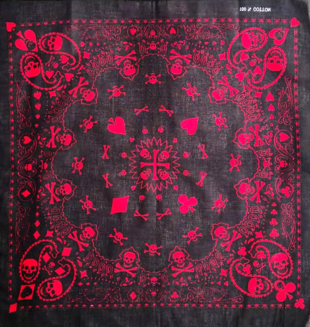 55cm White Black Red Skull Pok - Bandana Blank White reseña y precio