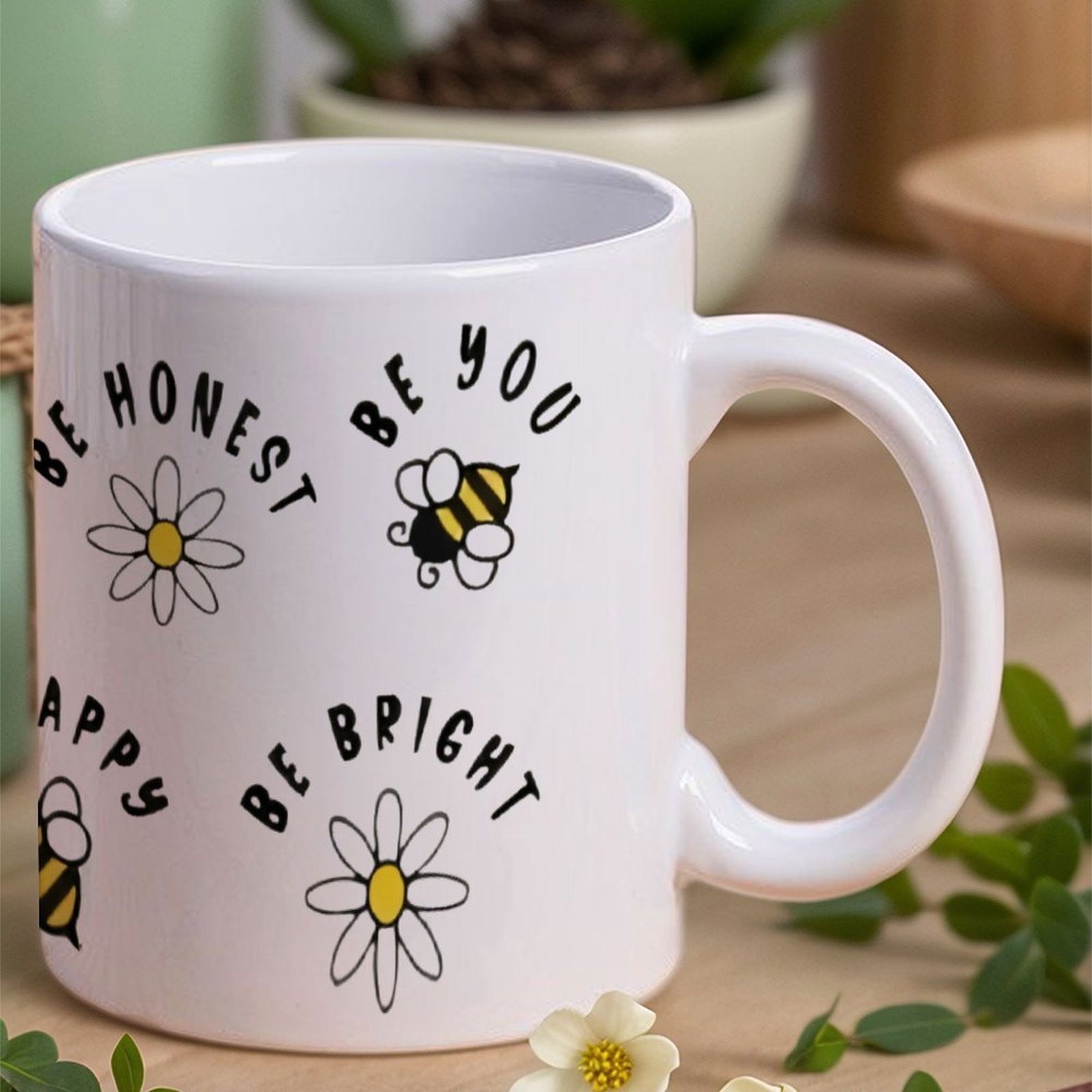Four Stickers With Bees And Da - Sublimation Mug White reseña y precio