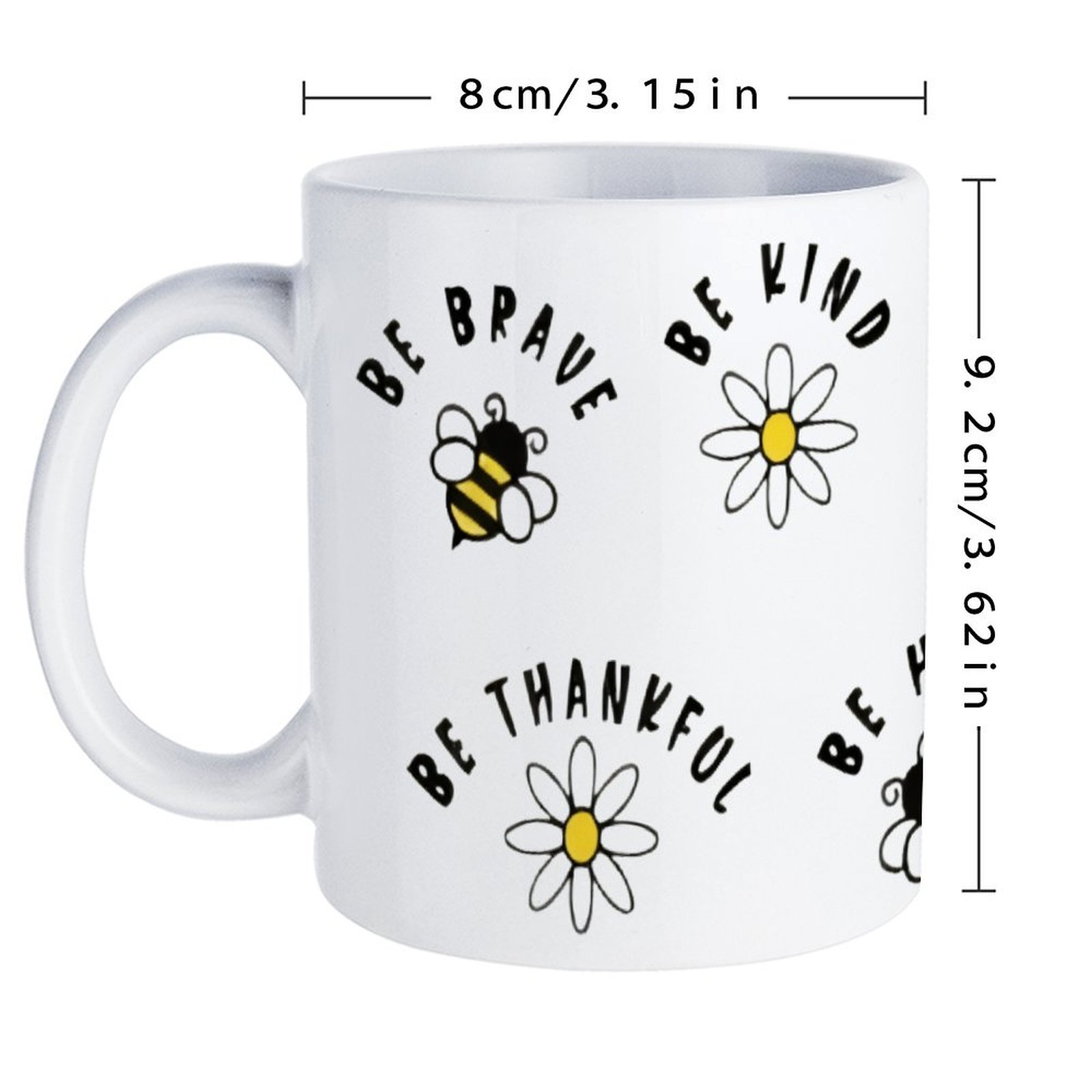Four Stickers With Bees And Da - Sublimation Mug White reseña y precio