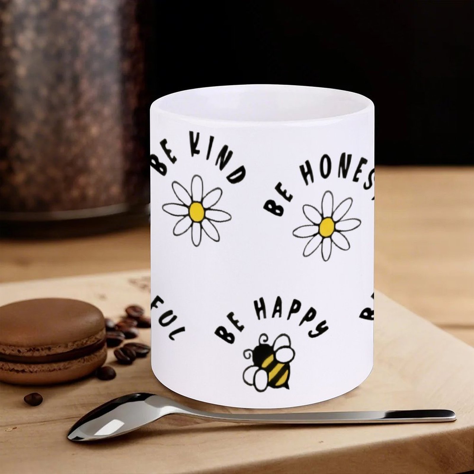 Four Stickers With Bees And Da - Sublimation Mug White reseña y precio