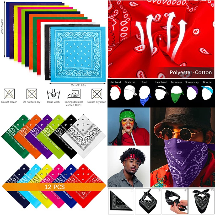 12- Bandanas for Men Women Pai - Bandana Blank White reseña y precio