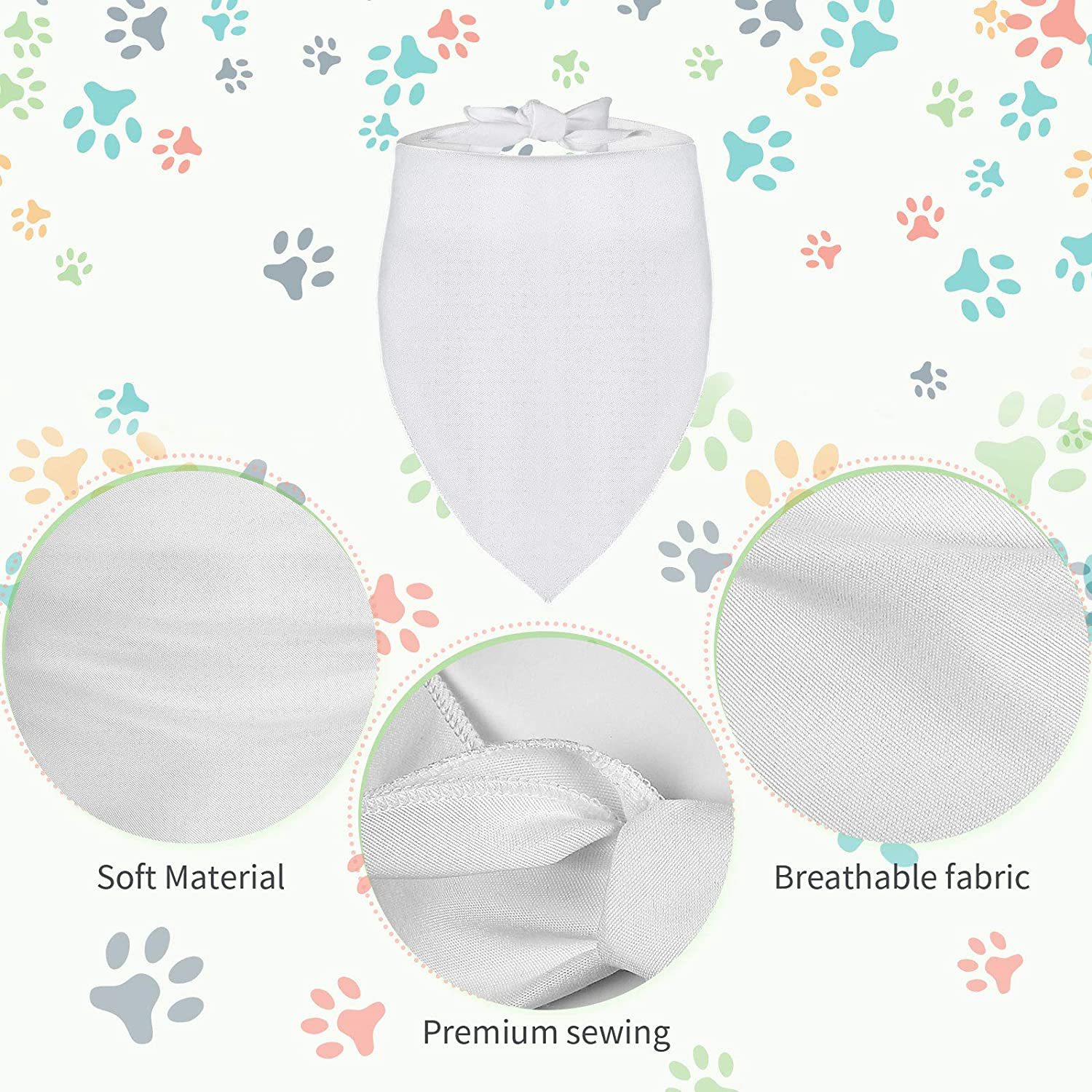 100 Pieces Sublimation Blank D - Bandana Blank White reseña y precio