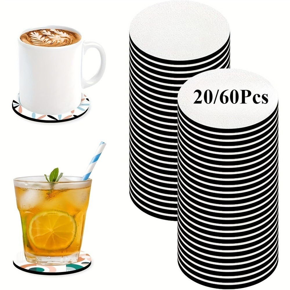 20/60pcs Coasters, Blank Heat- - Coaster Sublimation Blank reseña y precio